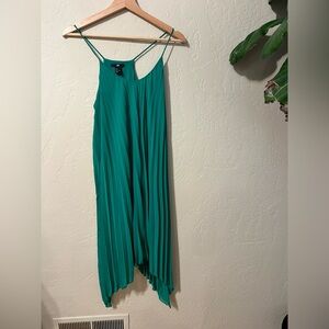 H&M Green Pleated Dress